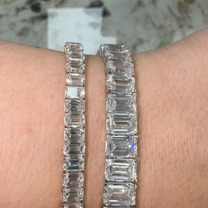 Emerald Cut Diamond Tennis Bracelet